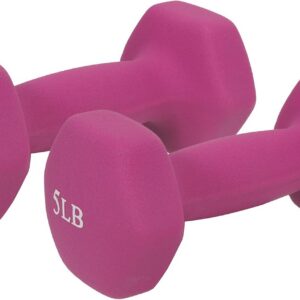 Sunny Health & Fitness Neoprene Coated Hex Shaped Dumbbell Non-Slip Fitness Weights for Home Gym Exercise, Full Body Workout Strength Building, Weight Loss, Sold in Pairs – Sizes – 2LB, 5LB, 8LB, 10LB