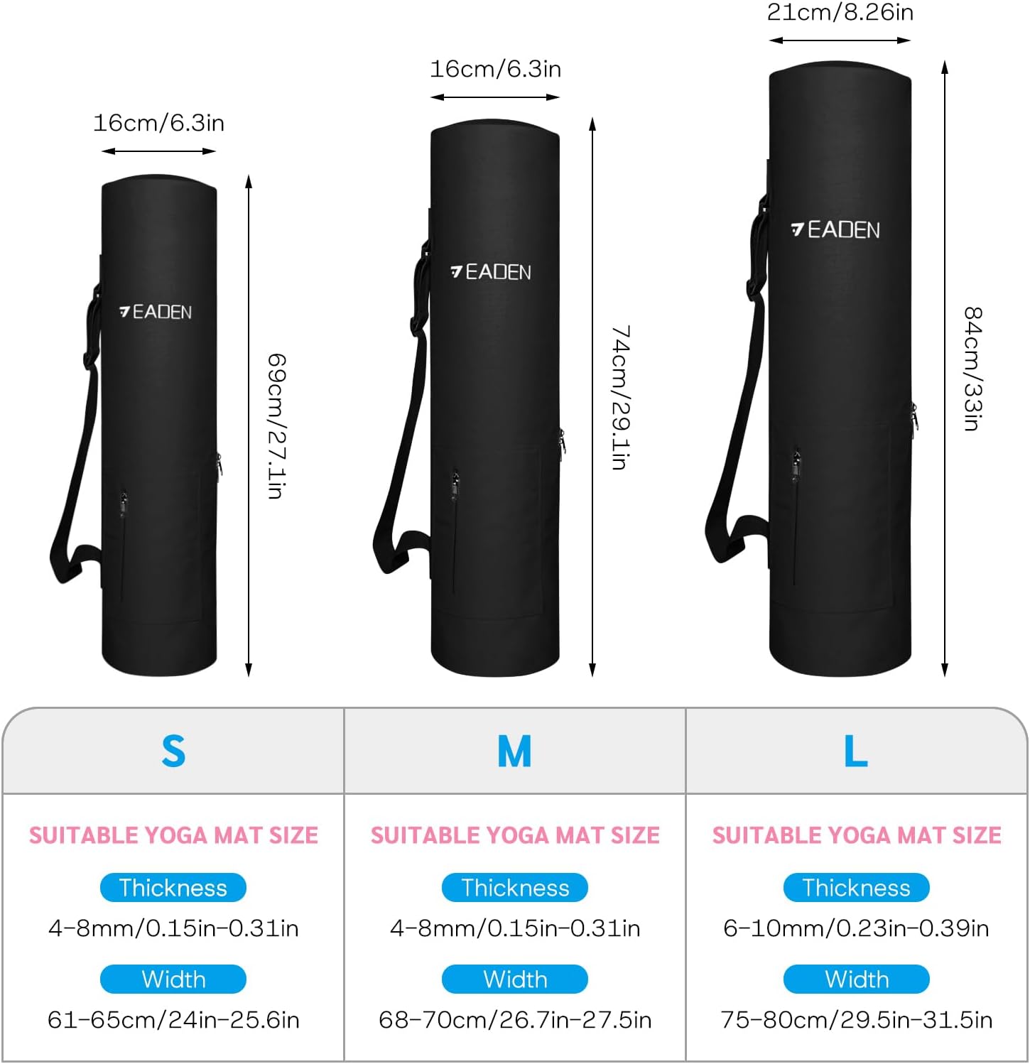 Upgrade Yoga Mat Bag with Pocket, Exercise Yoga Mat Carrier with Adjustable Strap,Multi-Functional Storage Bag - Image 2