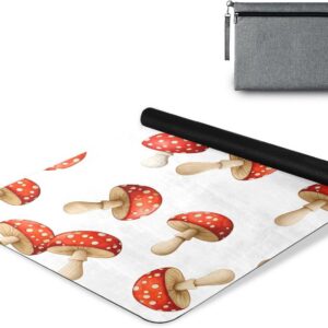 Vivid Mushrooms Yoga Mat 1mm Thick Exercise Mat – Non Slip 71″ x 26″ Fitness Mat with Carrying Bag for Yoga, Pilates, Home Gym Workouts