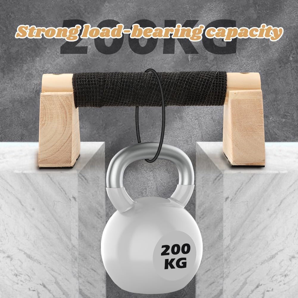 Wood Parallettes Bars for Home Workout, Push Up Bars & Dip Stands, Wooden Calisthenics Equipment Handstand Blocks for Strength Training, Rehabilitation & Gymnastics - Image 6