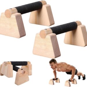 Wooden Parallettes Bars & Push Up Bars – Premium Handstand Training Push Up Handles, Non-Slip Calisthenics Equipment for Men & Women, Perfect Home Gym Fitness Tool for Strength & Balance