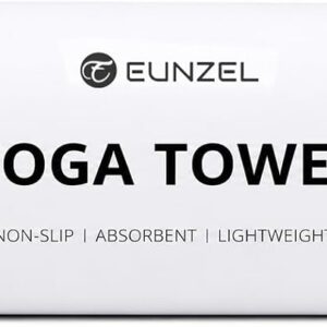 Eunzel Yoga Towel,Hot Yoga Mat Towel with Grip Dots Sweat Absorbent Non-Slip for Hot Yoga, Pilates and Workout 24″ x72″, Red & Blue