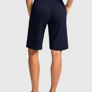 G Gradual Women’s Bermuda Shorts with Pockets 11″ Knee Length Stretch Comfy Drawstring Long Shorts for Women Summer Walking