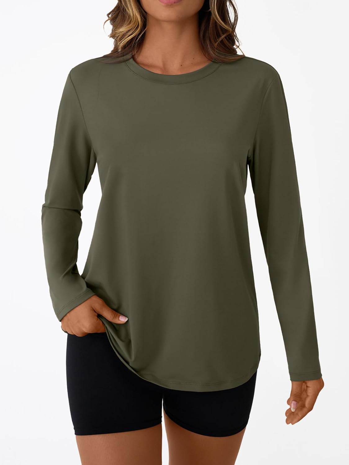 AUTOMET Women's Long Sleeve Workout Tops UPF 50+ Sun Shirts for Running Hiking - Image 2