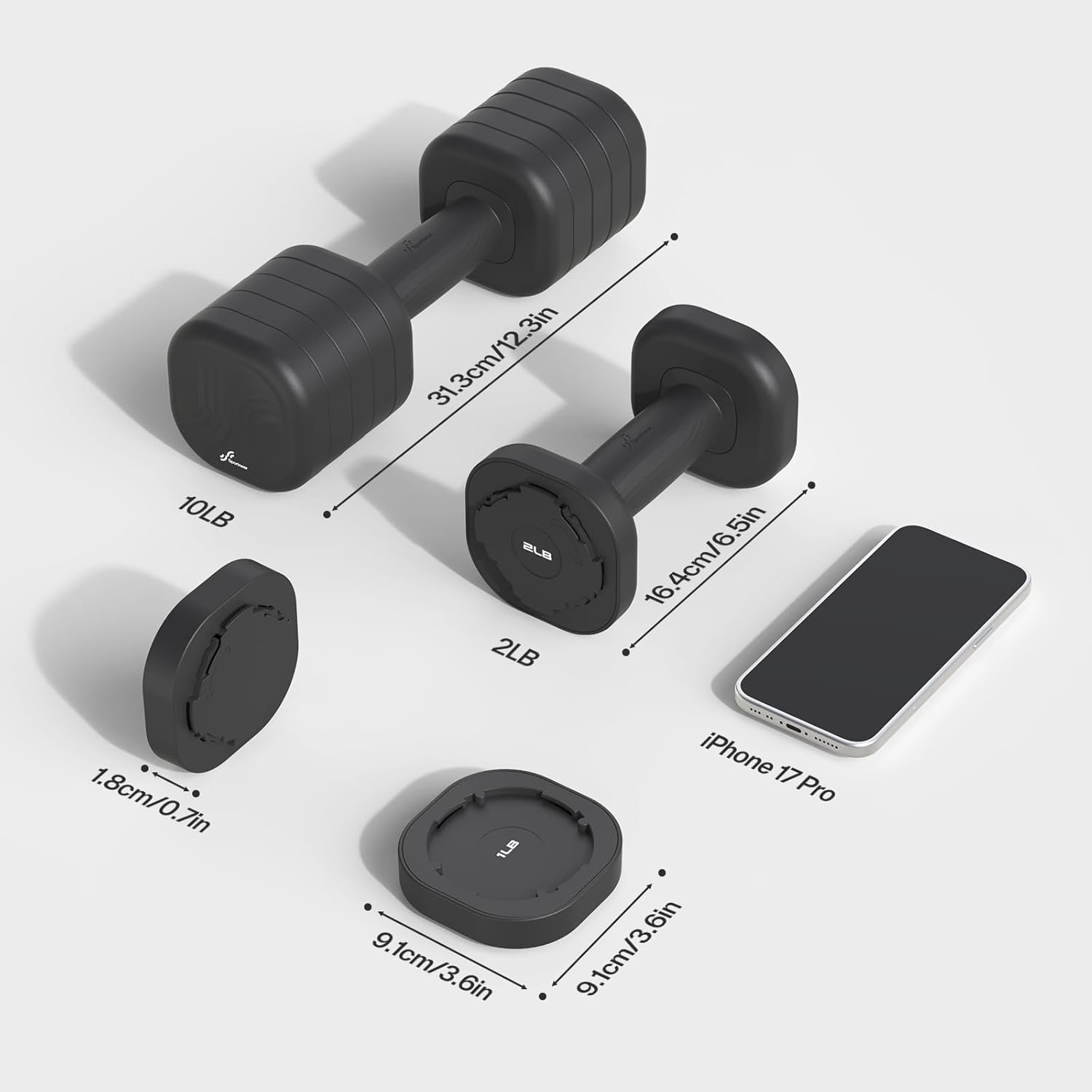 Adjustable Dumbbell Set of 2: Sportneer 4 in 1 Free Weights Dumbbells Set for Women, Hand Weights for Women at Home, Each 2lb 4lb 6lb 8lb 10lb Weights with Soft Rubber Handle for Home Gym Exercise Training - Image 7