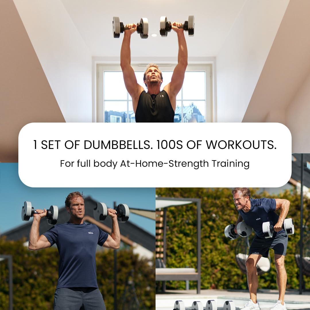NUOBELL Adjustable Dumbbells 5-80 lbs: Replace 16 Sets, Ideal for Home Gym Weight Bench & Press - Image 7