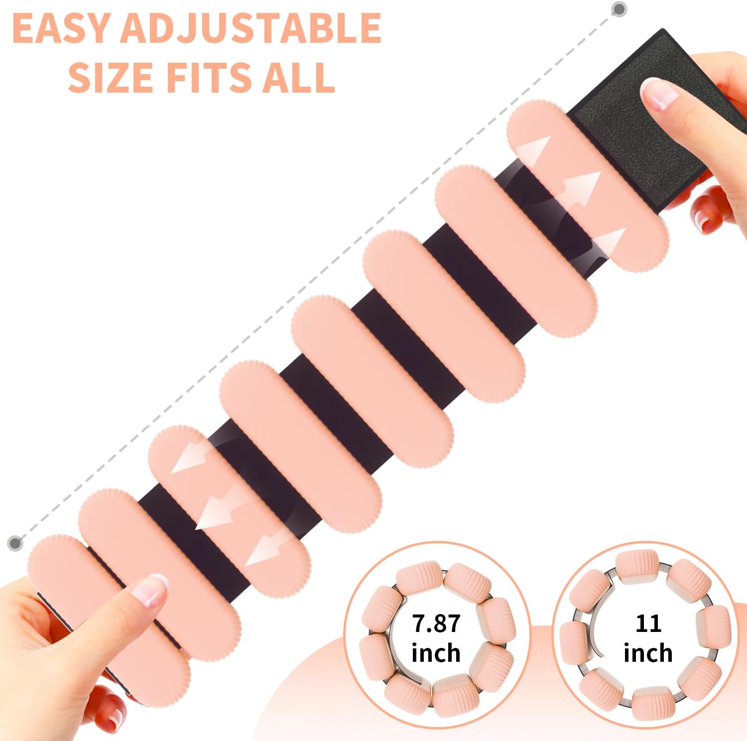 YOVKOK Adjustable Ankle Weights for Women Men,Wrist Weights set for Walking Running,1 Pair (1Lbs Each) Silicone Workout Weights for gym fitness, Jogging,yoga,pilates,strength training,physical therapy - Image 4