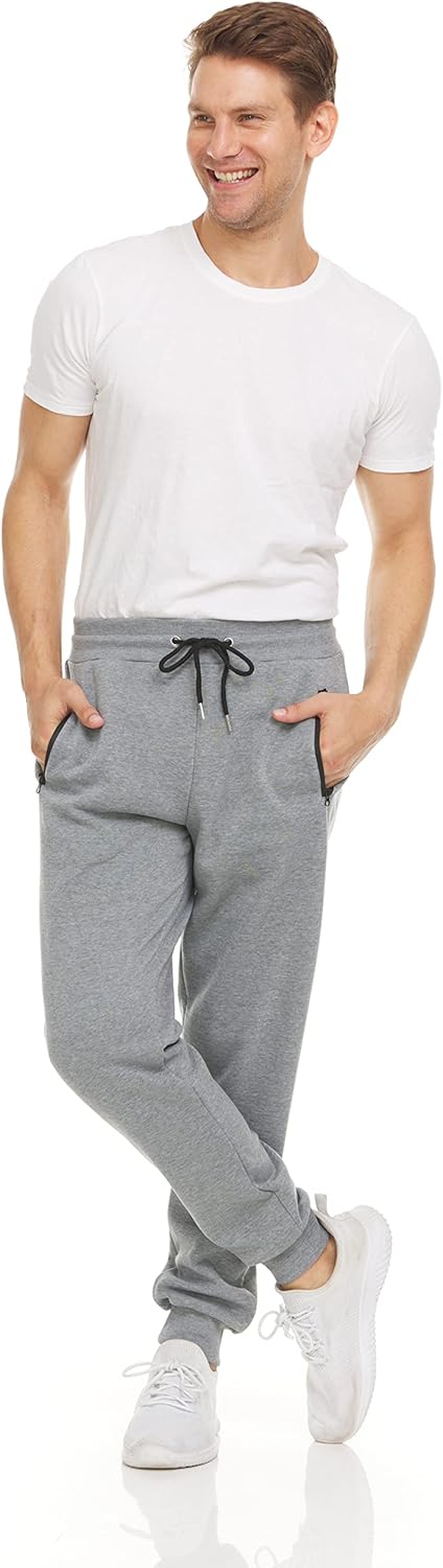 PURE CHAMP Mens Sweatpants 3 Pack Fleece Active Athletic Workout Jogger Sweatpants for Men with Zipper Pocket Size S-3XL - Image 6