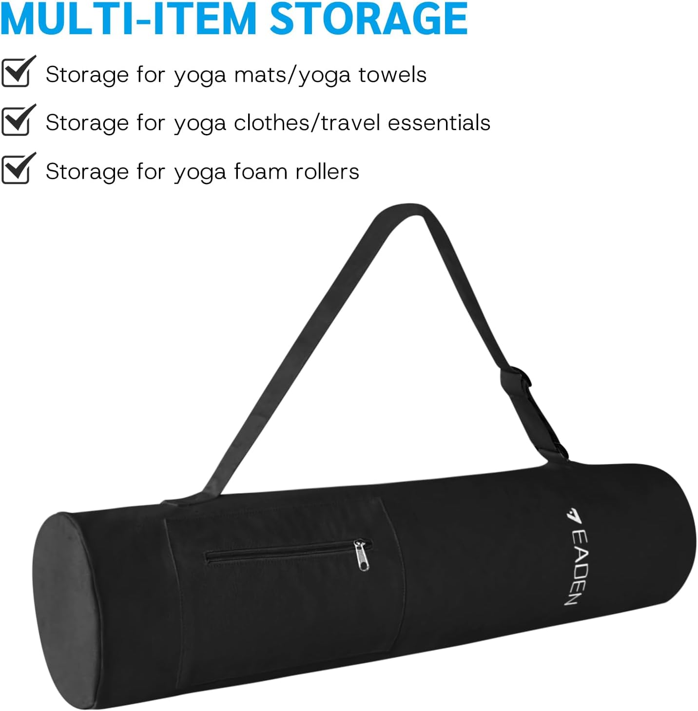 Upgrade Yoga Mat Bag with Pocket, Exercise Yoga Mat Carrier with Adjustable Strap,Multi-Functional Storage Bag - Image 5