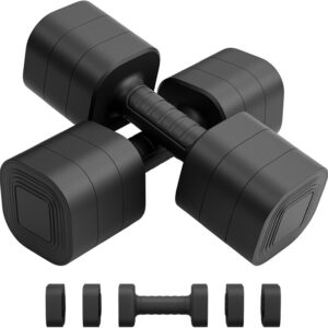 Ragebby Adjustable Dumbbell Set of 2, Weights for Men and Women at Home, Anti-slip Handle, 3 in 1 Free Weights Dumbbells Set, 2lb/3lb/5lb/10lb/15lb/20lb for Pilates, Yoga, Strength Training