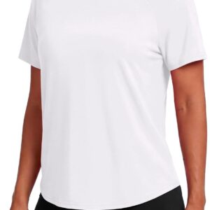 Quenteen Women’s Short Sleeve Workout Shirts Athletic Tops Summer Activewear Gym Running Tennis Yoga Tee Shirt