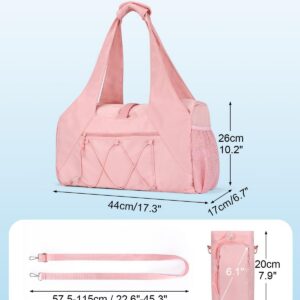 20L Small Gym Duffel Bag with Water Bottle Holder & Shoe Compartment for Women, Travel Duffel Bag with Wet Pocket for Yoga, Pink