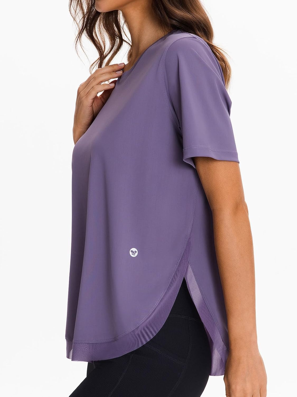 AARYA Women's Cooling Workout Tops Short Sleeve Loose Fit Activewear - Quick Dry Athletic Shirts for Yoga Running Gym - Image 8