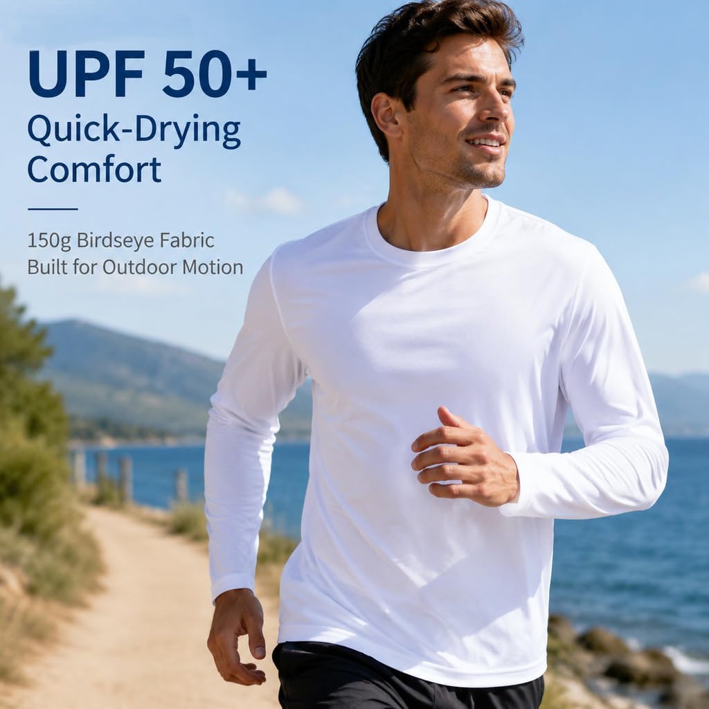 Gary Com Men Long Sleeve T-Shirts Pack Quick Dry Athletic Running Activewear Workout Tee UPF 50+ Sun Protection Shirt for Men - Image 3