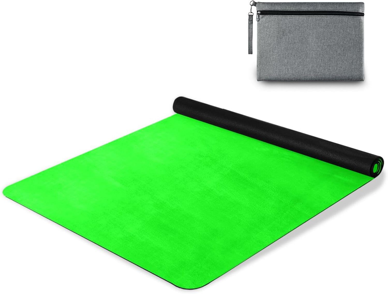 Yoga Mat Neon Green Solid Color 1 mm Non‑Slip Fitness Exercise Mat Lightweight Travel Workout Mat for Gym, Pilates & Stretching, Incluede Storage Bag - Image 9