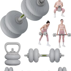 kisnbld Adjustable Dumbbell Set, 35/45/62LBS SoftShell Weight Set with Connector 4-IN-1 Dumbbell Set Used as to Barbell & Kettlebell for Home Gym, Fitness Exercise for Men Women Beginners