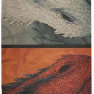 OTVEE Fiery and Icy Dragon Duel Yoga Mat for Women Non Slip Ultra Thin 1 MM Travel Yoga Mat with Carrying Bag Suede Fitness Exercise Mat for Yoga Pilates Workout Routines Camping