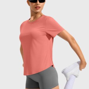 Soothfeel Workout Tops for Women Short Sleeve UPF 50+ Sun Shirt Athletic Running Top Loose Fit Cooling Quick Dry Gym T-Shirts
