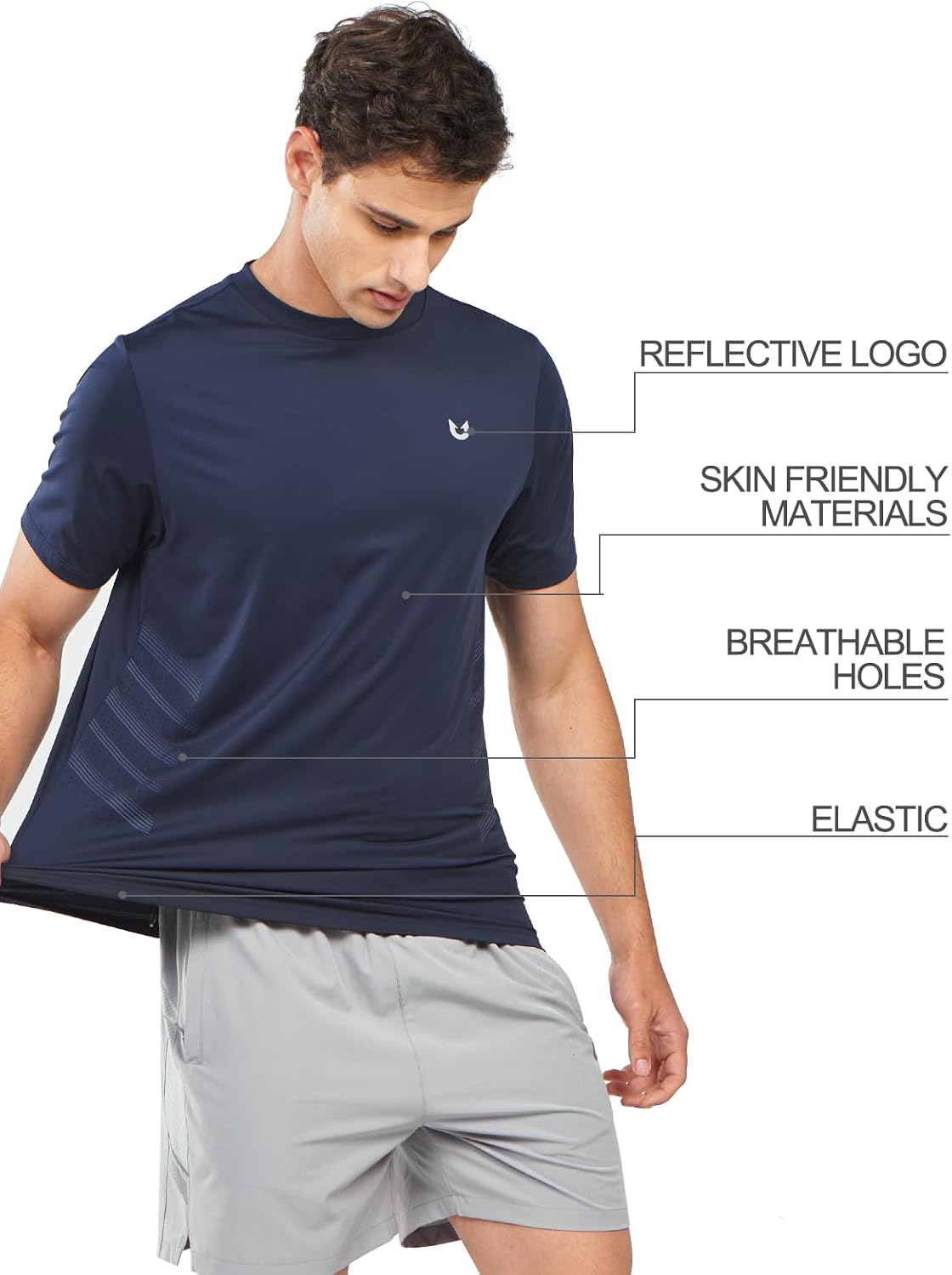 NORTHYARD Men's Workout Athletic Shirts Gym Running T-Shirts Tennis Quick Dry Short Sleeve Shirt Active Lightweight Sports - Image 5