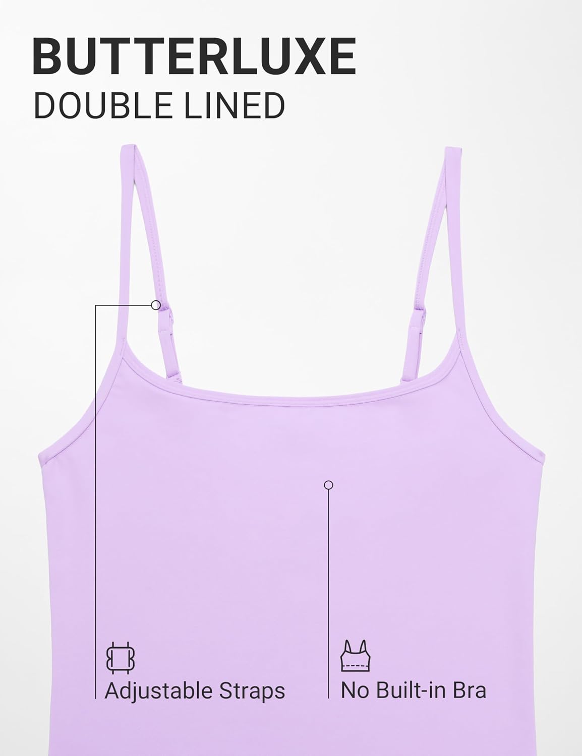 CRZ YOGA Butterluxe Double Lined Cami Tank Tops for Women - Yoga Casual Going Out Soft Scoop Neck Summer Sleeveless Shirt - Image 3