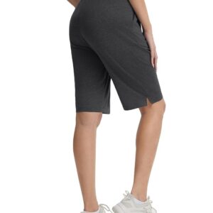 baleaf Women’s Bermuda Lounge Long Shorts Knee Length with Pockets High Waisted Casual Athletic Yoga Shorts