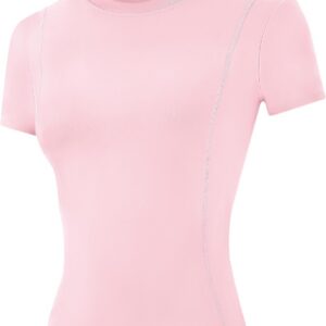 Runhit Womens Compression Shirts Short Sleeve Workout Tops UPF 50+ Athletic Quick Dry T-Shirt for Gym Running Yoga Base Layer