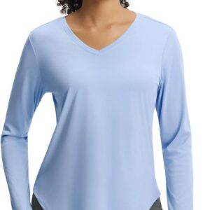 baleaf Womens Sun Shirts UPF 50+ UV Protection Long Sleeve V Neck Lightweight Breathable Quick Dry Tops Hiking Running