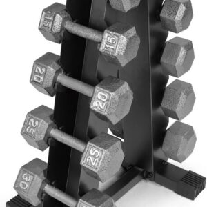WF Athletic Supply 200Lb Dumbbell Set, 10-30Lb Dumbbell Set with A Frame Storage Rack for Muscle Toning, Strength Building & Weight Loss – Multiple Choices Available