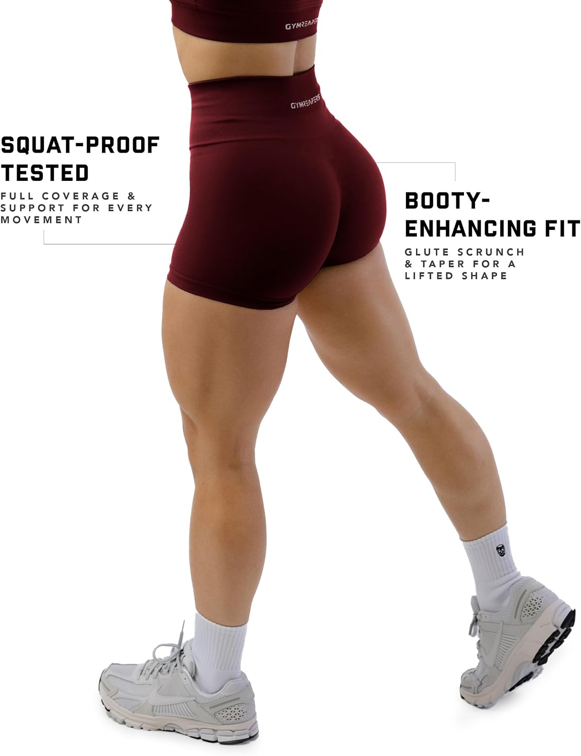 Gymreapers Athletic Shorts for Women - Seamless Butt Lifting Tummy Control Running Shorts for Yoga, Biker, Gym Workout Squat - Image 2