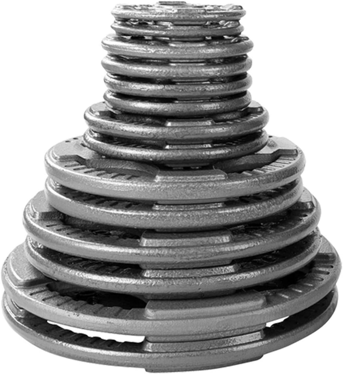 Body-Solid (OST255) Cast Iron Olympic Quad Grip Design Weight Plate Set - Free Weights, Dumbbell Plates, 2 Inch Standard Hole for All Barbell Types, 255 Pound Total Weight Sets