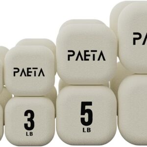 PAETA Neoprene Dumbbell, Hand Weights with Curved Grip for Women, Anti-Slip, Anti-Roll, Square Dumbbells for Full-Body Workout, Strength Training