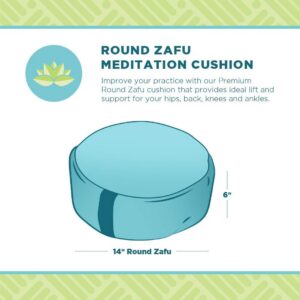 BEAN PRODUCTS Zafu Meditation Pillows for Sitting on Floor, Yoga Cushion, Cotton/Buckwheat fill Yoga Pillow, Zafu Meditation Cushion, Zen Kneeling Prayer Pad- MADE IN USA – 14″ ROUND – RED