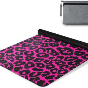 ALAZA Pink Leopard Animal Print Yoga Mat Non Slip Fitness Exercise Mat, Workout Mat for Yoga, Pilates and Floor Exercises