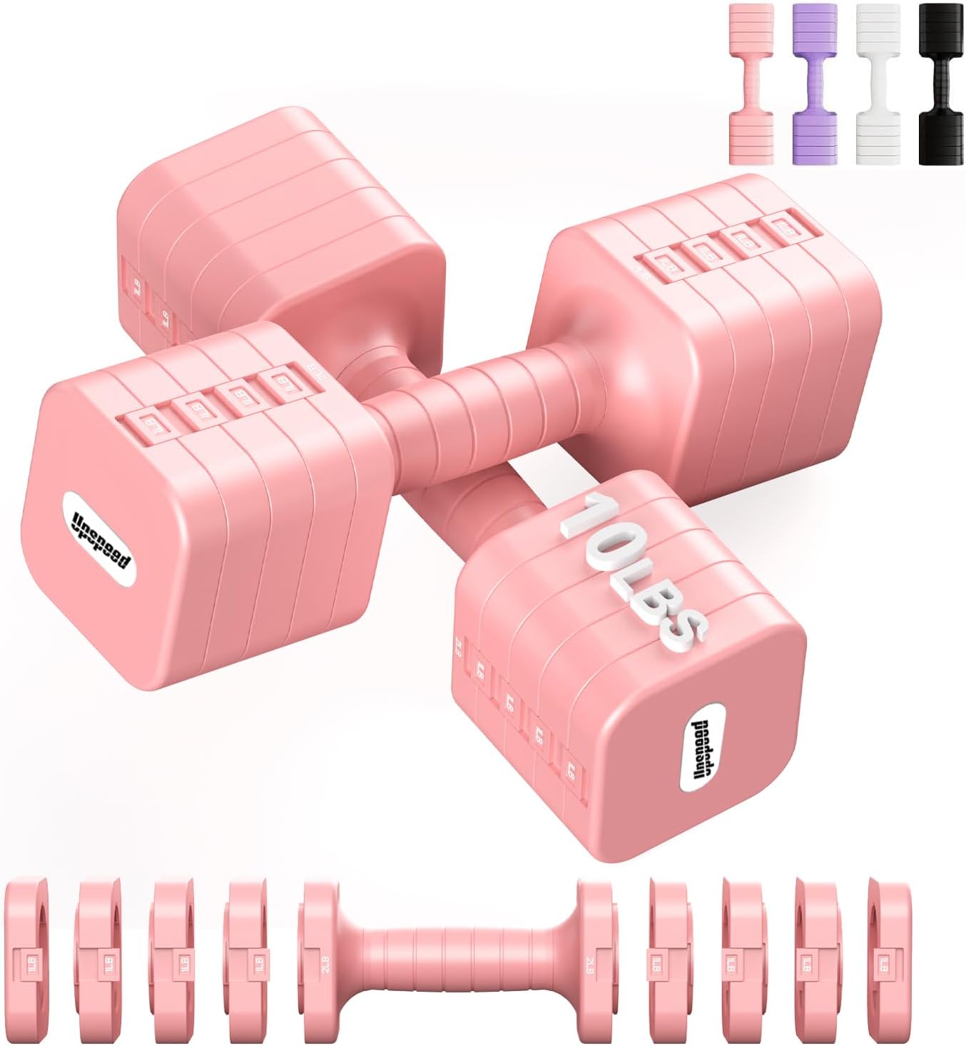 16LBS 20LBS Adjustable Dumbbell Set Dumbbells Sets Hand Weights for Women Men Free Weights Dumbbells Set Exercise Fitness dumbbell sets of 2 for Home Gym Workout Strength Training Equipments
