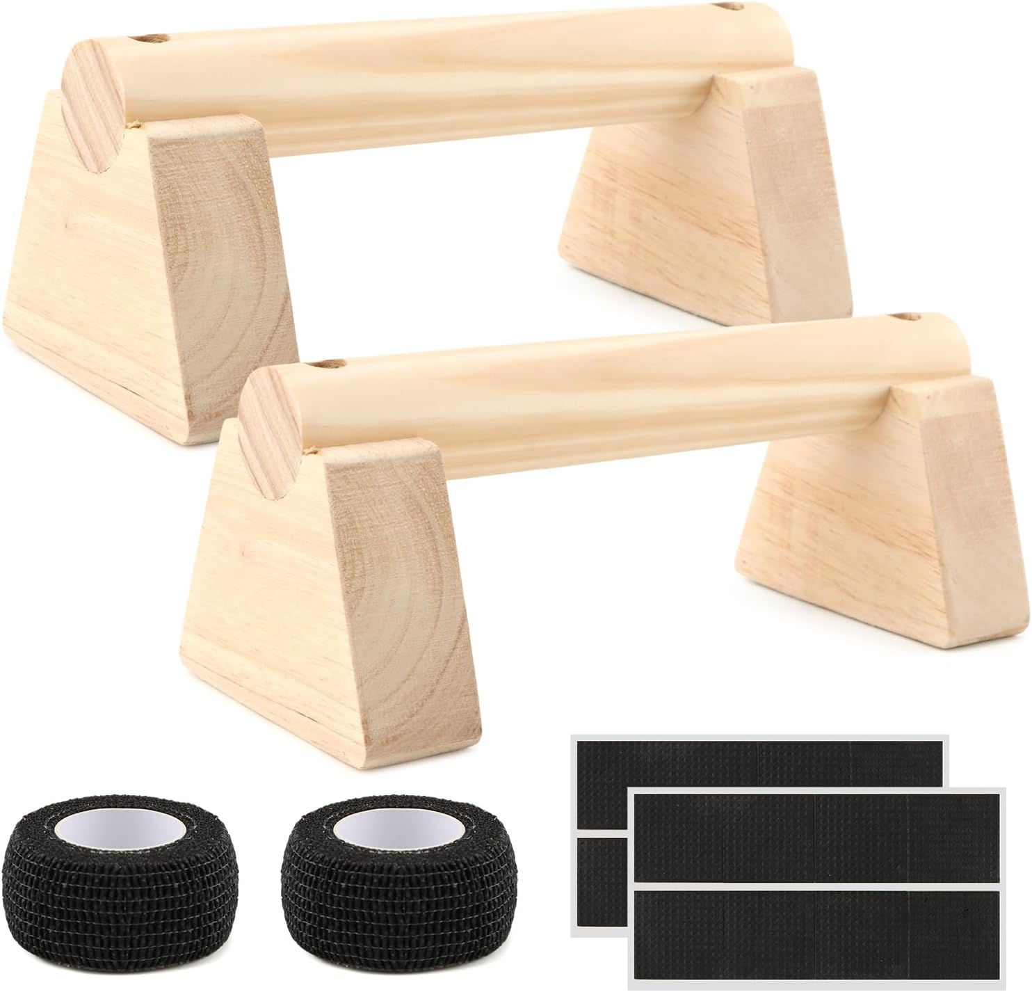 Wood Parallettes Bars for Home Workout, Push Up Bars & Dip Stands, Wooden Calisthenics Equipment Handstand Blocks for Strength Training, Rehabilitation & Gymnastics - Image 8