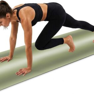 Yoga Mat Non Slip, Green Ombre Fitness Yoga Mats with Carrying Strap & Bag, Abstract Art Modern Gradient Women Workout Mats for Home Pilates Floor Exercises Travel