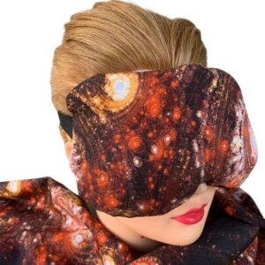 Eye Mask Lavender Eucalyptus, Sinus, Herbal Pack, Hot Cold Pack, Heat Wrap,Organic, Flax Seed, Microwave Therapy, Sleep Mask, Yoga Meditation Eye Pillow, Celestial Orange
