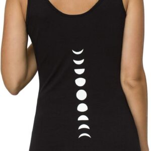 TREELANCE Yoga Tank Top Women Organic Cotton Sleeveless Workout Shirt with Yoga Prints for Gym, Pilates, Sculpt & Casual Wear