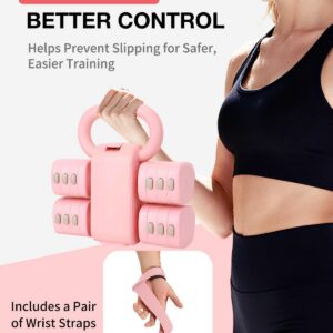 Adjustable 2-in-1 Dumbbell & Kettlebell Set, Free Hand Weight 4.4lb~11lb for Home Gym Training