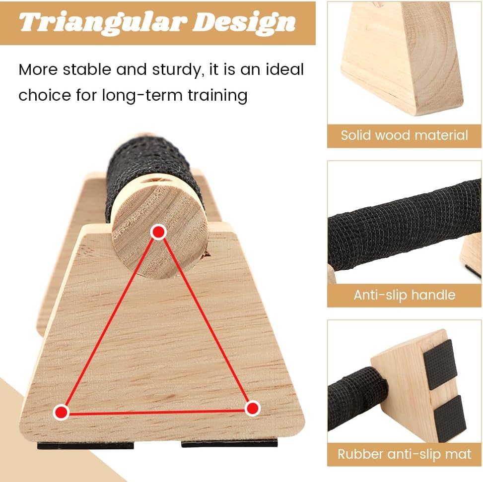 Wood Parallettes Bars for Home Workout, Push Up Bars & Dip Stands, Wooden Calisthenics Equipment Handstand Blocks for Strength Training, Rehabilitation & Gymnastics - Image 4