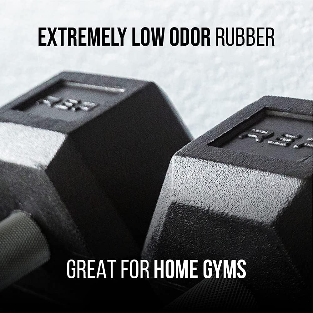 REP Fitness Rubber Hex Dumbbell Set, Adjustable Weight Pairs, Home Gym Equipment, Strength Training For Men Women, Black Coated Grips, Workout Rack Storage Optional, Heavy Lb Free Weights - Image 4