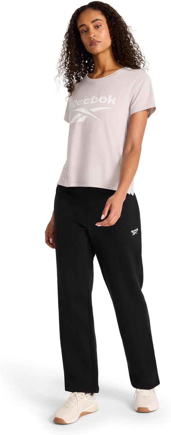 Reebok Women's Crewneck T-Shirt, Standard Fit, Lightweight Stretch Poly Soft Jersey Fab - Image 4
