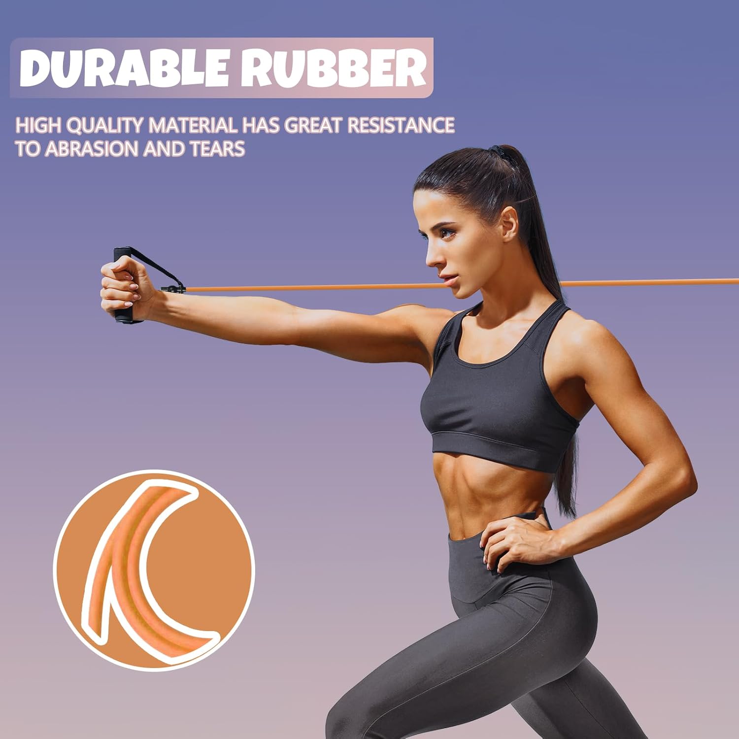 RitFit Single Resistance Exercise Band with Comfortable Handles - Ideal for Physical Therapy, Strength Training, Muscle Toning - Foam Padding Door Anchor and Starter Guide Included - Image 5