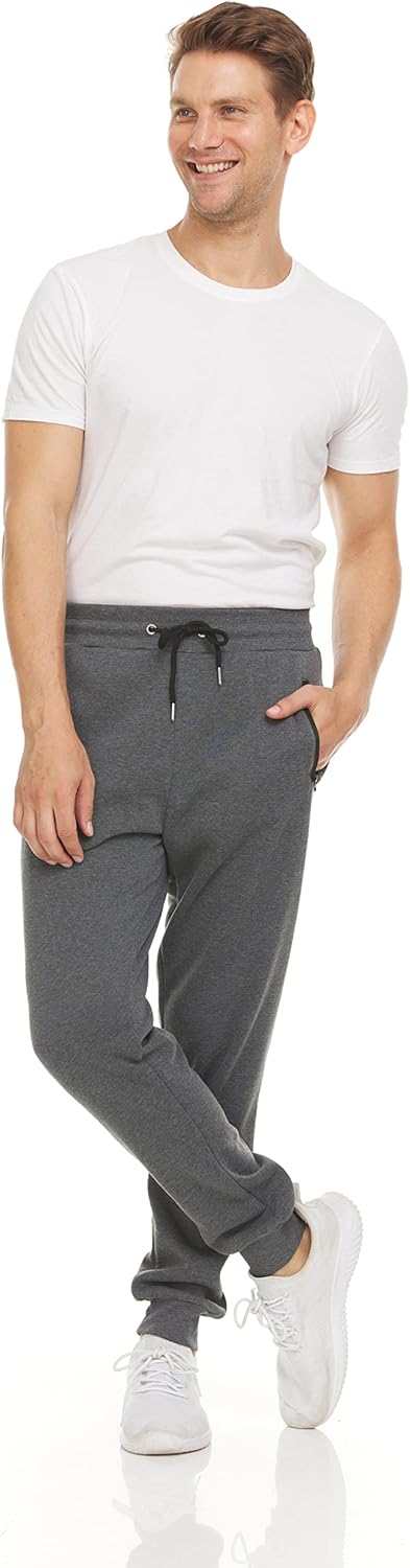 PURE CHAMP Mens Sweatpants 3 Pack Fleece Active Athletic Workout Jogger Sweatpants for Men with Zipper Pocket Size S-3XL - Image 3