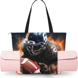 Women’S Yoga Bag With Yoga Mat Carrier Large Shoulder Bag Flame Flower Carryall Tote For Travel Office Beach Gym
