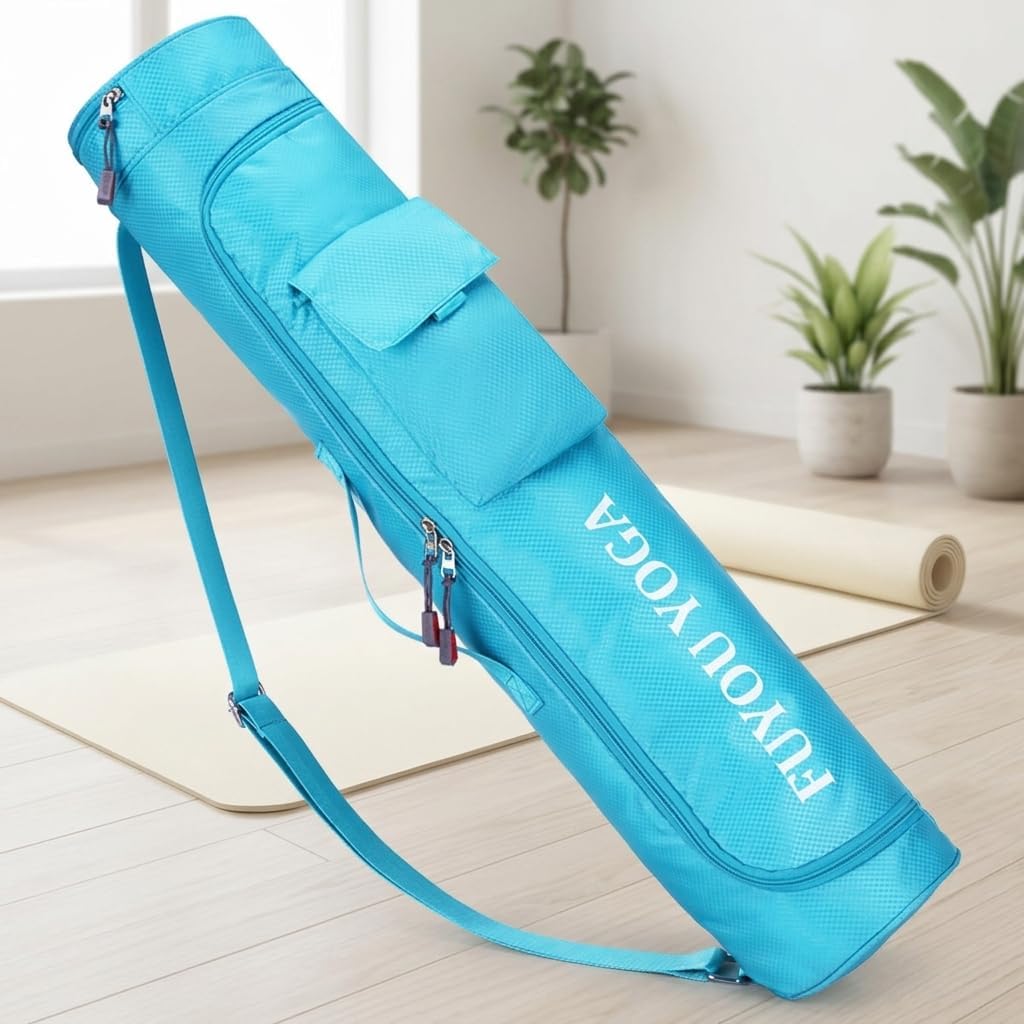 Yoga Mat Bag with Adjustable Strap Exercise Mat Bag with Storage Pockets Large Yoga Carrier Portable Carry Case Bags Smooth Zippers for Men Women Fitness 77cm × 15cm