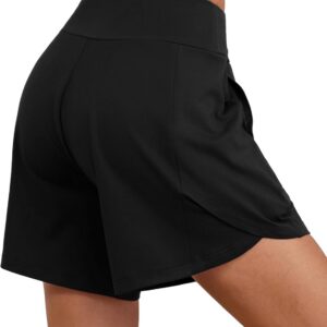 Quenteen Womens Bermuda Shorts Lounge Athletic Running Shorts Casual Loose Yoga Short High Waisted Sweat Shorts
