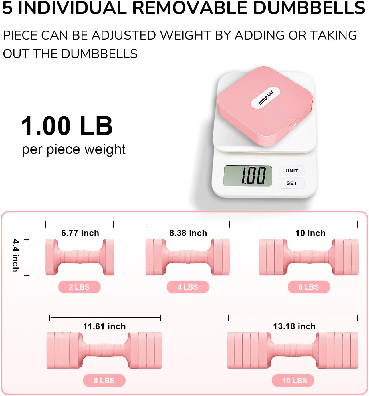 16LBS 20LBS Adjustable Dumbbell Set Dumbbells Sets Hand Weights for Women Men Free Weights Dumbbells Set Exercise Fitness dumbbell sets of 2 for Home Gym Workout Strength Training Equipments - Image 2