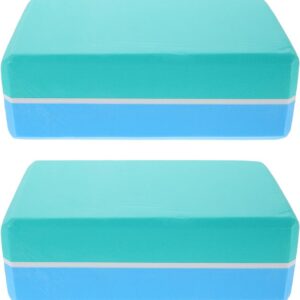 2pcs Blue Yoga Blocks: Non Slip Blocks Non Slip Foam Bricks Anti Tilt Lightweight High Density Yoga Accessories For Sports Meditation Fitness Stretching Toning
