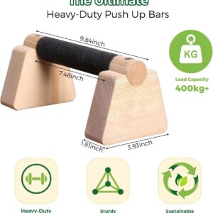Wooden Parallettes Bars & Push Up Bars – Premium Handstand Training Push Up Handles, Non-Slip Calisthenics Equipment for Men & Women, Perfect Home Gym Fitness Tool for Strength & Balance